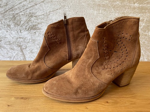 Wildleder stiefelette cognac - wildleder,