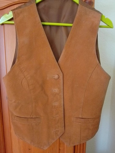 Weste echtes wildleder cognac - weste,