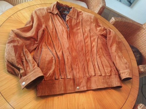 Herren wildlederjacke cognac - herren, wildlederjacke,