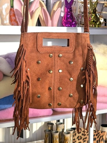 Wildleder tasche mit fransen - tasche,