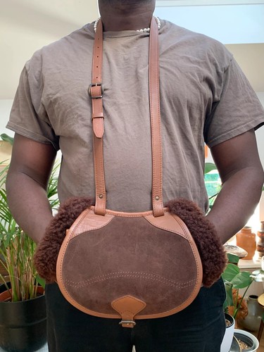 Vintage lammfell tasche suede - vintage,